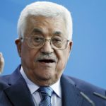 Palestinian President Mahmoud Abbas speaks during a news conference at the Chancellery in Berlin