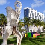 Florida Miami Beach Art Basel Art Public Collins Park artist Thomas Houseago Standing Figure sculpture. Image shot 2014. Exact date unknown.